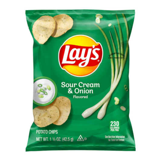 Lay's Sour Cream & Onion Potato Chips 1.5oz (42.5g)