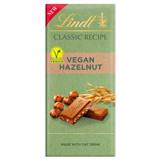 Lindt Classic Recipe Vegan Hazelnut Chocolate Bar 100g