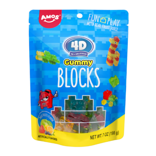 Amos 4D Gummy Blocks Peg Bag 7oz (198g)