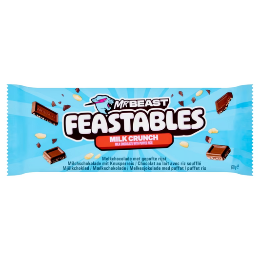 Feastables MrBeast Milk Crunch Milk Chocolate with Puffed Rice Bar 60g