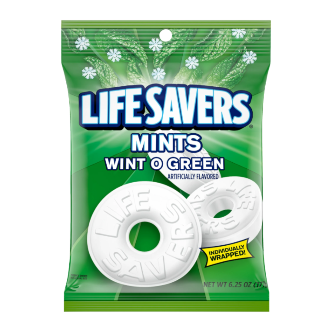 Lifesavers Hard Candy Wint-O-Green Peg Bag 6.25oz (177g)