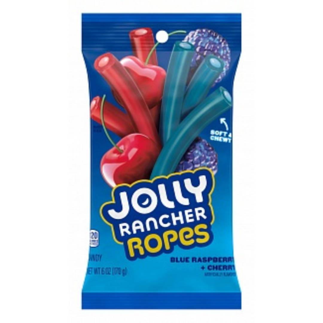 Jolly Rancher Ropes Blue Raspberry & Cherry (170g)